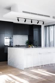 Black Track Lighting Marble With Images Kitchen Decor Modern Black Interior Design Black White Kitchen
