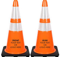 OrangeGear 28'' Black Base Orange Traffic Cone With 2 ...