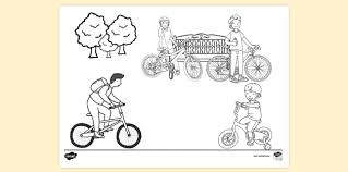 This girl riding a bike coloring page is just one in our collection of spring coloring pages. Free Children Riding Bikes Colouring Page Colouring Sheets