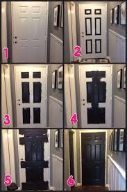 The pair of french doors that lead to our fire pit (off of the living room) were painted bright white on the. Hallway Makeover Part 2 Black Doors Home Remodeling Home Hallway Makeover