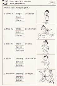 Kata kerja pasif adalah salah satu bentuk kata kerja yang subjeknya memiliki peran sebagai penderita. Kata Kerja Tak Transitif Worksheet Cute766