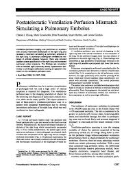 Postatelectatic Ventilation-Perfusion Mismatch Simulating a Pulmonary  Embolus