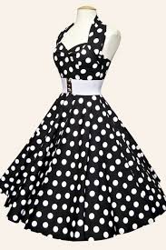 50s Retro Halter Polka Dot Black White Swing Dress Cotton Sateen Retro Swing Dresses Retro Dress White Swing Dress