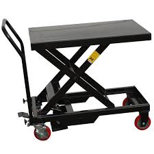 Black Bull Steel Hydraulic 4 Wheeled Table Cart In Black 800845 The Home Depot Welding Table Welding Table For Sale Lift Table