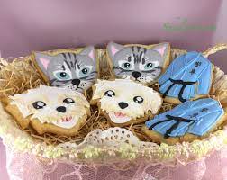 貓貓狗狗 and 柔道服亂入 糖霜餅乾 royicingcookies icingcookies sugarcookies 貓咪 cats 米克斯 狗 馬爾濟斯 dogs 柔道服 藍色 judoclothes blues