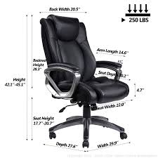 This transfers some of your body. Adjustable Built In Lumbar Support And Tilt Angle High Back Executive Computer Desk Chair For Office Workers Students Black Bonded Leather Office Chair Home Furniture Urbytus Com
