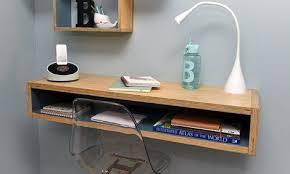 How To Make A D I Y Timber Floating Wall Desk Bunnings Warehouse Floating Wall Desk Diy Floating Desk Wall Desk