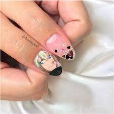 お客様オーダー 名探偵コナン 降谷零安室透 痛ネイル 手描きアート japaneseart nails gelnails nailist 隠しきれないヲタク キャラクターネイル オタク アニメ 黒ネイル ハートネイル クリアネイル ラメグラデーション ガーリーネイル アクアリ 痛ネイル ネイル