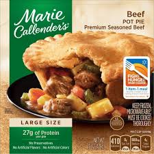 Nutrition facts label for marie callender's chicken pot pie, frozen entree. Marie Callender S Frozen Beef Pot Pie 15oz Target