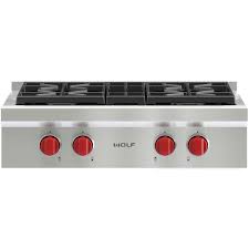 Natural gas cooktop in stainless steelpulled out of a high end kitchen in favor of the latest and greatest. Wolf Srt304 30 Inch Wide 4 Burner Gas Rangetop Build Com