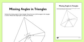 The two unknown angles, including angle c are equal. Calculating Missing Angles In Triangles Worksheet Ks2