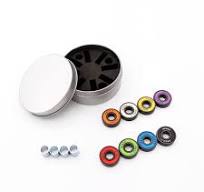 Longboard & Skateboard Bearings (8 X 22 X 7mm) Black Sidewalls With 8  Colors Seals Logo ABEC 7 608-2rs With Metal Boxes