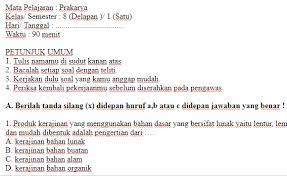 2 3 4 5 6 7 8 kurikulum 2019 contoh soal uts kelas 2 tema 2 bermain di lingkunganku. Soal Ukk Uas Prakarya Kelas 8 Smp Semester 1 Tipstriksib