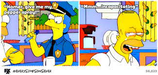 Every Simpsons Ever On Twitter Does That Pepper Spray Taste Good Homer Everysimpsonsever Http T Co Kvmjgb4skq