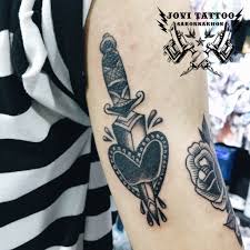 heart old school tattoo by fah