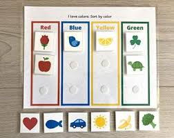 Color Sorting Worksheets Color Sorting Sorting Games Color Etsy Color Worksheets Busy Book Color Activities