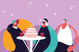 This birthday cake is suitable for the strict and talent man as the police officer. Urban Men Cartoons With Masks Casual Cloth And Happy Birthday Cake On Table Design Of Medical Care And Covid 19 Virus Theme Vector Illustration Royalty Free Cliparts Vectors And Stock Illustration Image 154649083