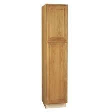 Hampton Bay 18x84x24 In Pantry Cabinet In Medium Oak Kp1884 Mo The Home Depot Pantry Cabinet Kitchen Pantry Cabinets Pantry Cabinet Free Standing
