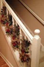 Christmas Banister Decorations Different From The Standard Garland Christmas Staircase Decor Christmas Stairs Decorations Christmas Staircase