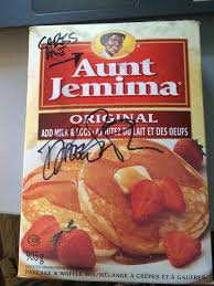 Combine 2 cups of aunt jemima complete buttermilk pancake mix with 1 1/2 cups of water and 3 tbsp vegetable oil. Aunt Jemima Pancake Mix Signed By Dweezil Zappa Zappa