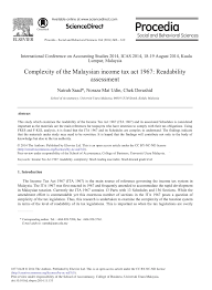Akta cukai pendapatan 1967), is a malaysian law establishing the imposition of income tax. Pdf Complexity Of The Malaysian Income Tax Act 1967 Readability Assessment