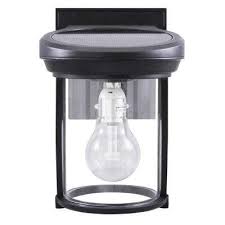 Black Down Solar Outdoor Wall Lighting Outdoor Lighting The Home Depot