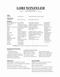 Special Skills Acting Resume Lovely 11 Audition Resume Template Samples Acting Resume Dance Resume Resume Template