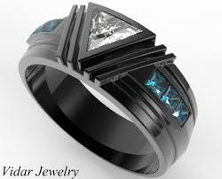 Including both diamond, gemstone, and classic metal bands, our timeless wedding rings for men are the perfect symbol of the love you share. Black Gold Triangle Diamond Wedding Ring For A Men Vidar Jewelry Unique Custom Engagement And Wedding Rings
