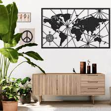 Thedukha Metal World Map Metal Wall Decor Lasercut Design Wall Decor