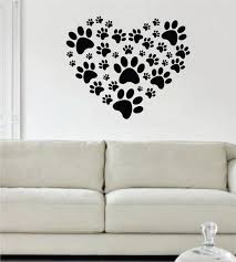 Dog Paw Print Heartthe Latest In Home Decorating Beautiful Wall Vinyl Decals That Are Simple To Apply Are A Great Wall Vinyl Decor Dog Paw Print Vinyl Decor