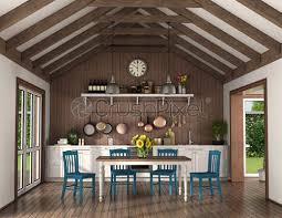 Earn rewards & discounts · handpicked local products Vintage Kitchen With Dining Table In A Wooden Room Stock Photo Crushpixel