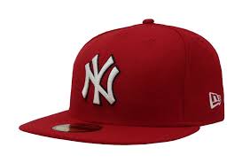 New Era Fitted Cap 59fifty New York Yankees Red White Black Outline Hat Custom Newera Baseballcap Newyorkyankees New Era Fitted New Era 59fifty Red Fits