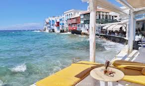 mykonos 米島餐廳推薦 驚濤拍岸小威尼斯 陽台午餐欣賞五座風車