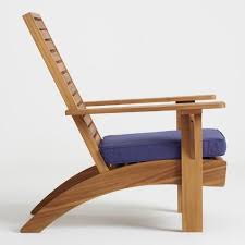Natural Wood Hyacinth Adirondack Chair With Cushion World Market Cadeiras De Madeira Espreguicadeira De Madeira Cadeiras De Jantar De Madeira