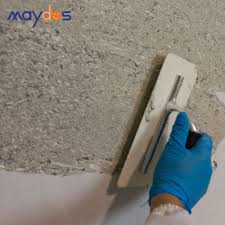 It is a mottled texture, more intense than a simple flat finish, but less intense than orange peel, or popcorn, texture. China Low Cost Building Material Knockdown Ceiling Artistic Texture Wall Paint China Stone Emulsion Paint Stone Coating