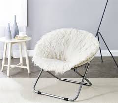 Ivory White College Furniture Stylish And Comfortable Fur Moon Chair Unique College Seating Polar White Dorm Seating Dining Chairs Diy White Chair