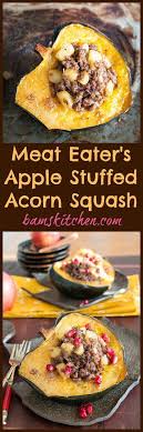 Meat Lover S Apple Stuffed Acorn Squash Recipe Acorn Squash Food Recipes