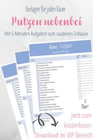 Putzenplan Fur Nebenbei Mit 5 Minuten Vorlage Haushalts Ordner Haushaltsplaner Haushalts Tipps