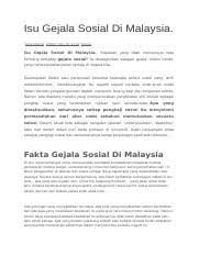 Fatin liyana binti hamzah nurul hafizah binti khmis. Isu Gejala Sosial Di Malaysia Docx Isu Gejala Sosial Di Malaysia Khir Khalid Friday Sosial Isu Gejala Sosial Di Malaysia U00ad Siapakah Yang Tidak Course Hero