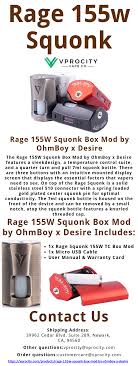 Ohm Boy X Desire Rage Squonk 155w Tc Box Mod The Rage 155w Squonk Box Mod By Ohmboy X Desire Features A Sleek Design A Temperature Control Suite And A Quarter Turn And Pull 7ml Squonk Box Mods Rage Mod