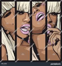 بانوی سکسی با لب های صورتی و موهای زرق و برق دار زن ملانین تصویر دختر  1633587