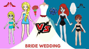 Wedding princess paper doll coloring pages. Paper Dolls Angel And Evil Bride Dress Up Wedding Papercraft Youtube