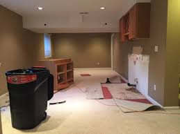 There is a pad underneath. Ripping Out The Wet Bar In The Basement Prepping For Carpet House Of Hepworths