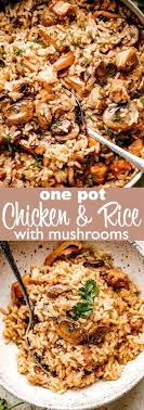 One Pot Chicken And Rice With Mushrooms Easy Dinner Idea Easy Chicken And Rice Chicken Dinner Recipes Chicken Dinner