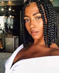 Big Jumbo Box Braids Naturalhairbob Short Box Braids Hairstyles Short Box Braids Box Braids Styling