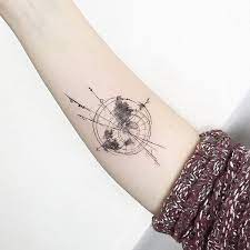 Creative Map Tattoos For The Traveling Type Map Tattoos Tattoos World Map Tattoos