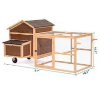 Cesicia 81 in. L Solid Wood Brown Weatherproof Outdoor Chicken Coop with  Nesting Box and Removable Bottom No Furniture Cover ktkhxywydyq75
