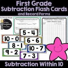 First Grade Subtraction Flash Cards Subtract Within 10 Flashcards Subtraction Flash Cards Flashcards Subtraction Facts