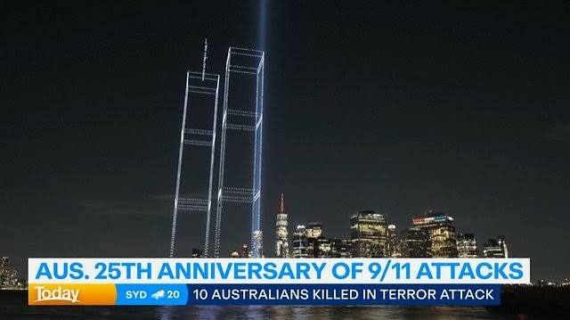 9/11 attacks anniversary: Ghost of World Trade Centre evoked in haunting 9/11 drone display | Nine.com.au