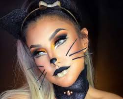 cat makeup with a pop of glitter